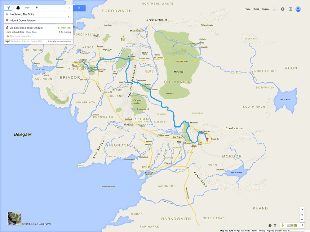 La Terre du Milieu en version Google Maps Actualité Abondance