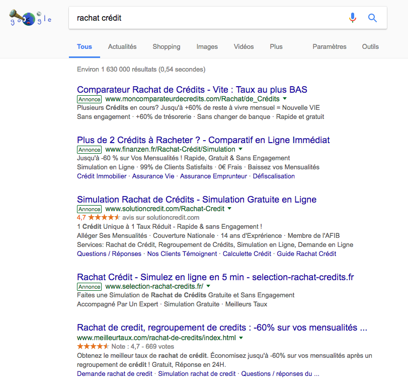 annonce-adwords-rachat-credit