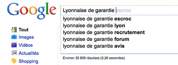 Google Suggest Lyonnaise de garantie