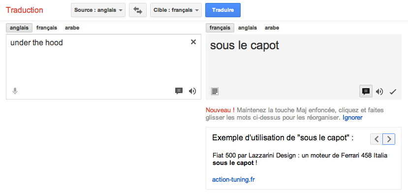 Google Traduction Exemple
