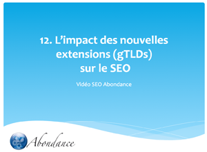 Video N°12 : L'impact des nouvelles extensions (gTLDs) sur le SEO