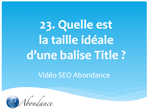 Quelle est la taille idéale pour une balise Title ?