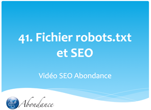 Fichier robots.txt et SEO - video SEO