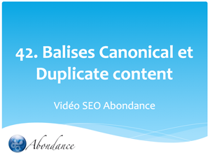 Balise Canonical et Duplicate Content.