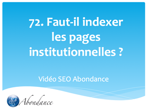 Faut-il indexer les pages institutionnelles ?