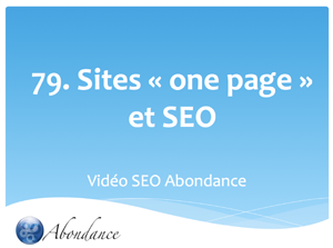 Sites « One Page » et SEO