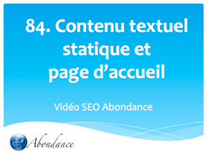 Texte Statique et Page d'Accueil