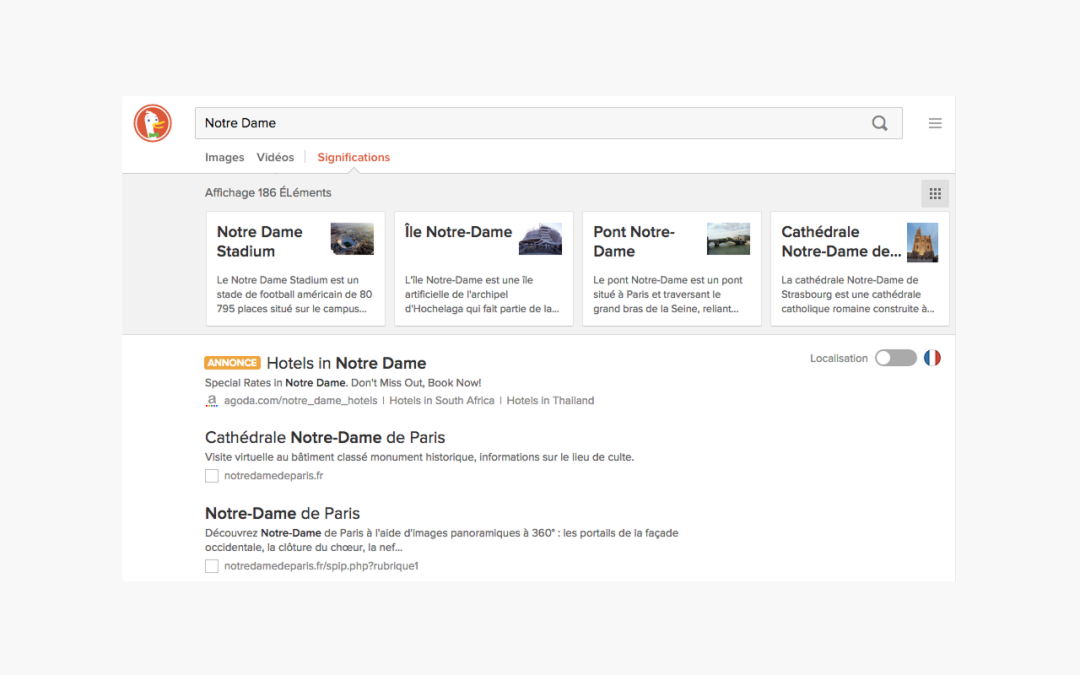 DuckDuckGo propose des réponses instantanées en français