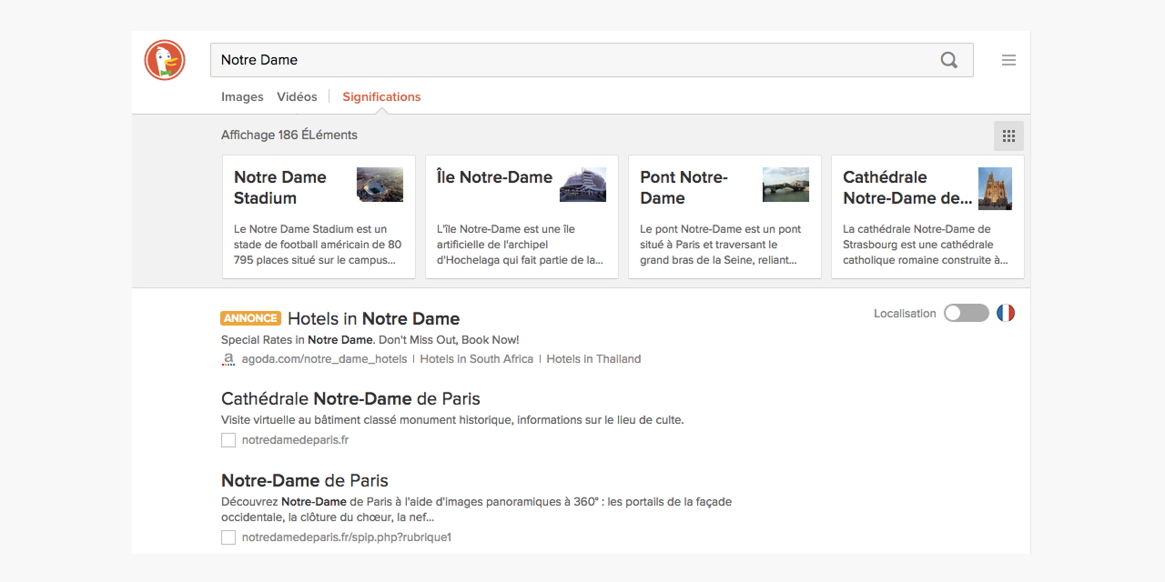 DuckDuckGo propose des réponses instantanées en français