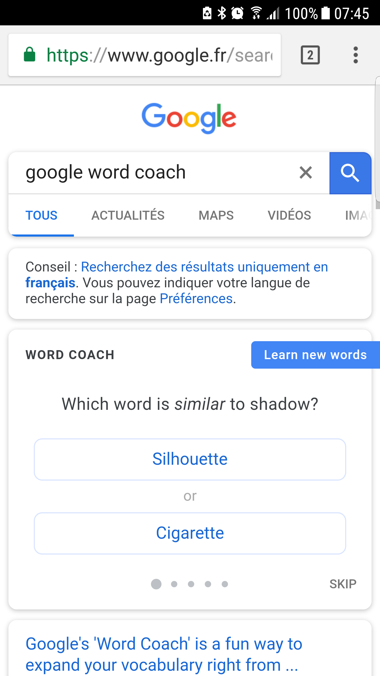 google-word-coach-texte