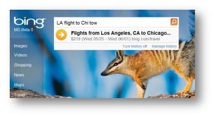 Bing Autosuggest Flight Price 2