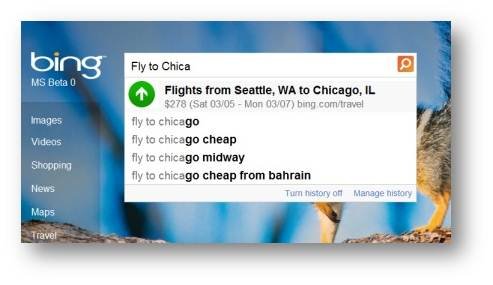 Bing Autosuggest Flight Price 1