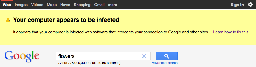 Google Malware Warning