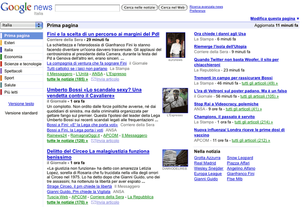 Google News Italie