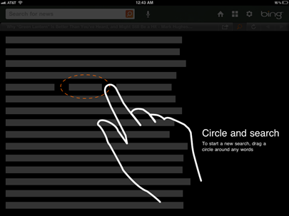 Bing iPad Clic and Search