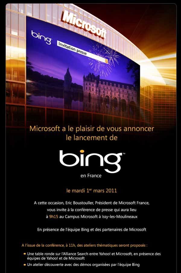 Bing France invitation