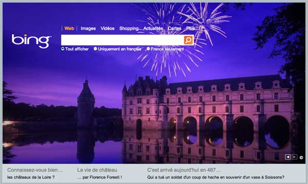 Bing homepage