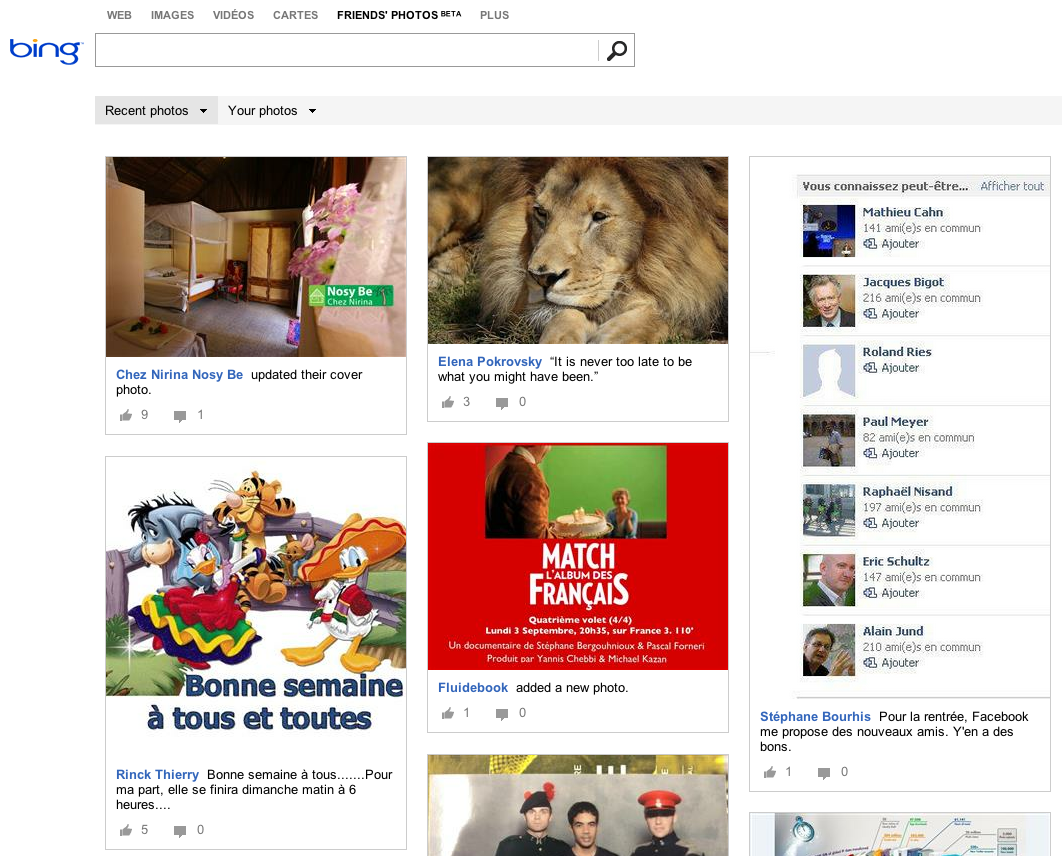 Friends' Photos on Bing