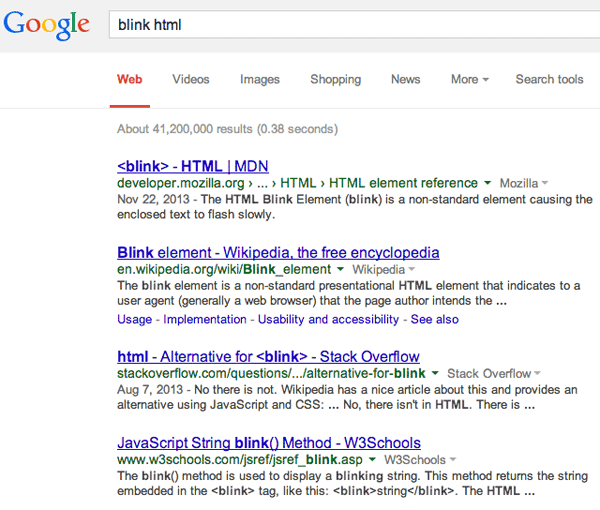 google-blink-html