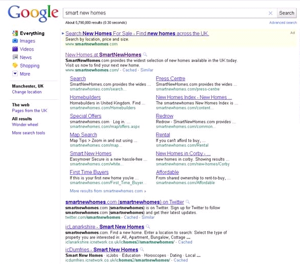 Google 12 Sitelinks