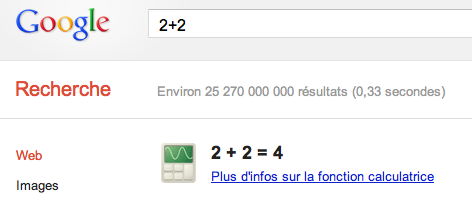 Calculette Google avant