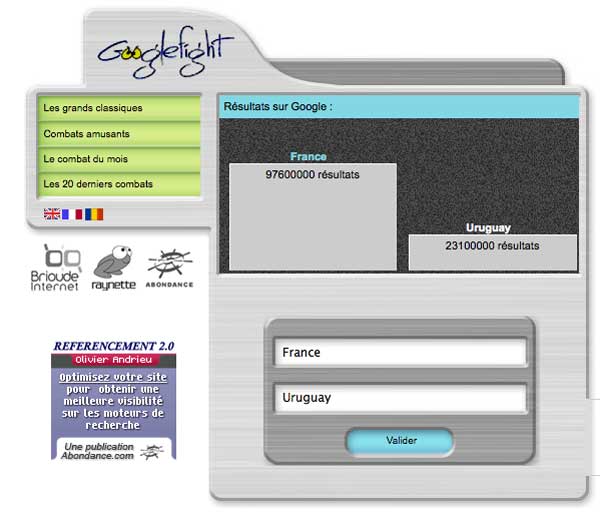 Googlefight France Uruguay