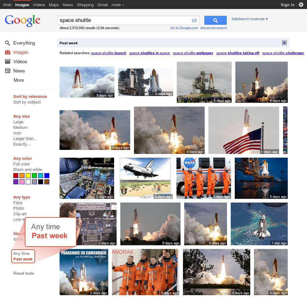 Google Images Space Shuttle
