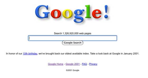 Google 2001