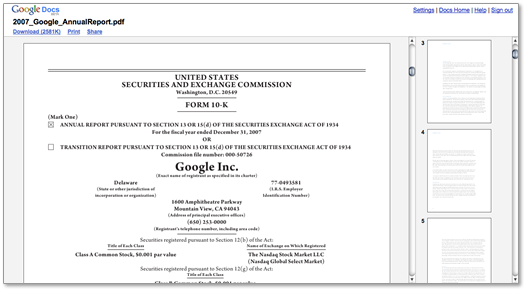 Google Docs PDF
