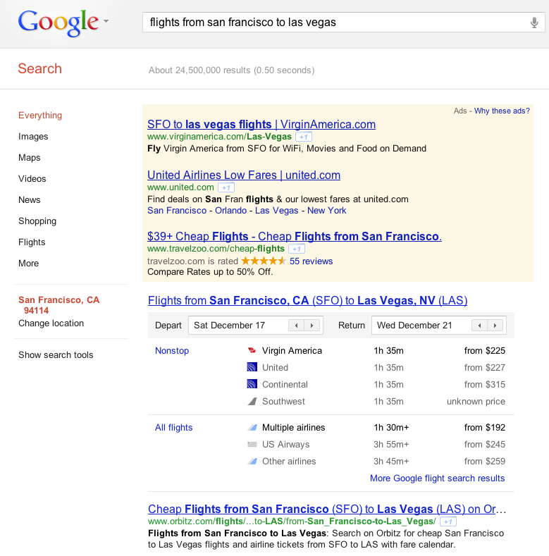 Google horaires vols aeriens