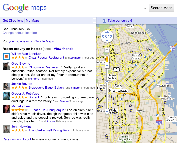 Google HotPot Maps