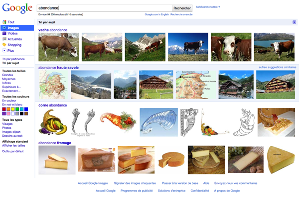 Google images tri par sujet