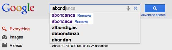 Google Instant Remove