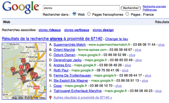 Google recherches localisées 2