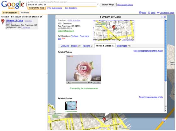 vidéo Youtube dans Google Maps