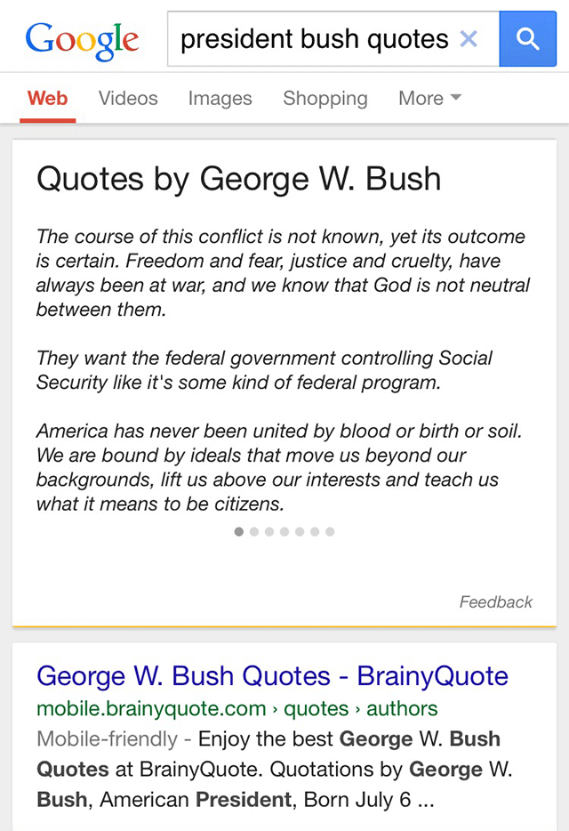 google-quotes-george-bush mobile