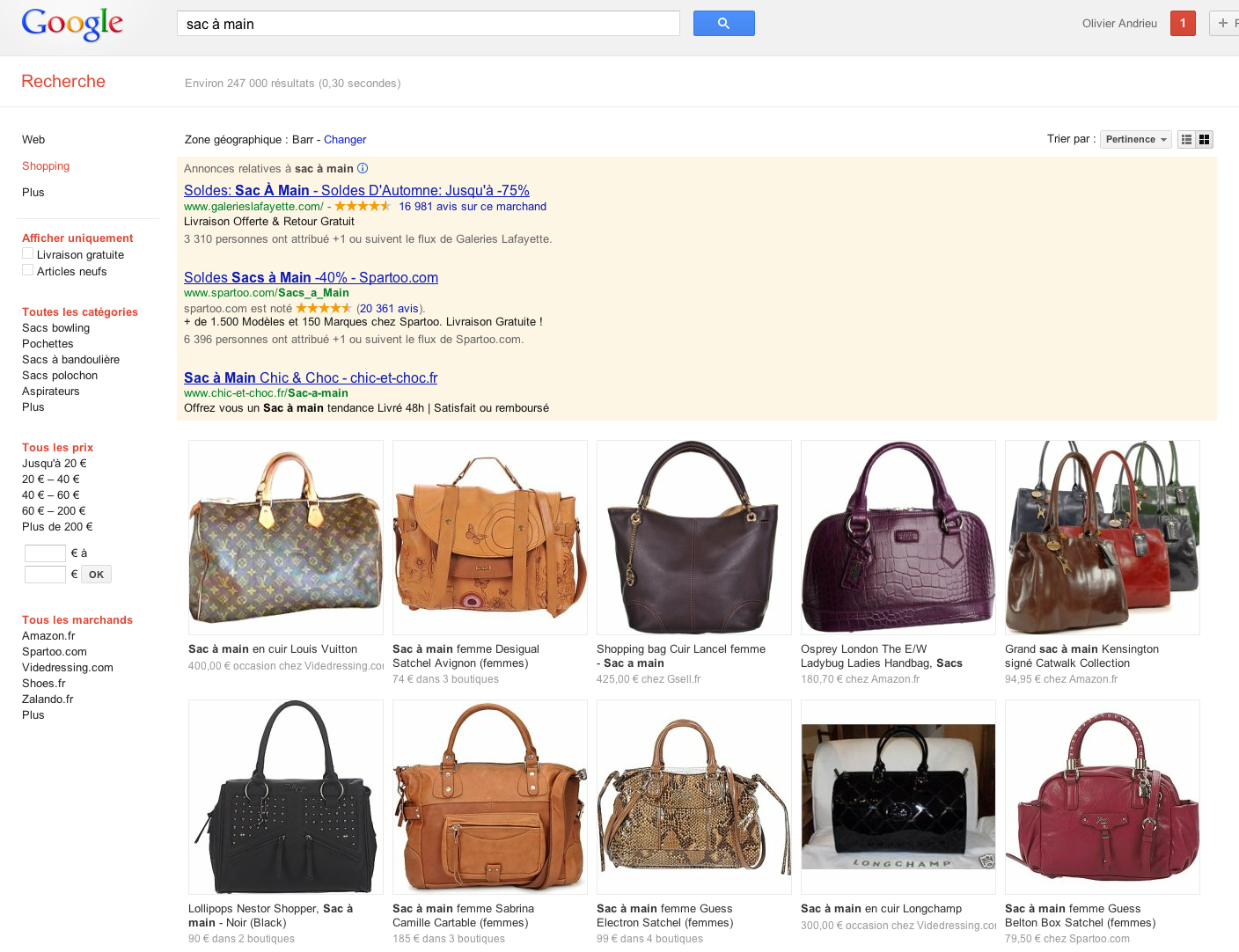 google-shopping-sac a main