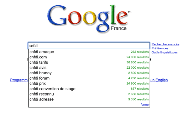 cnfdi google suggest