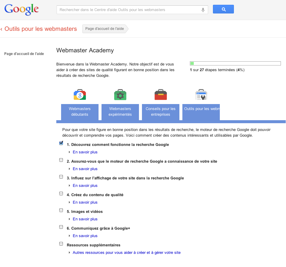 Google Webmaster Academy