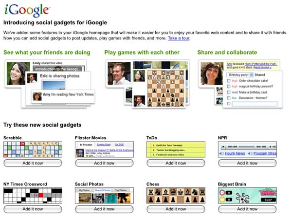iGoogle social