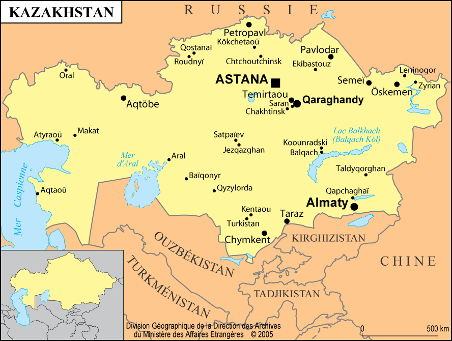 Carte kazakhstan