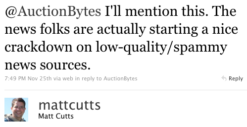 tweet Matt Cutts