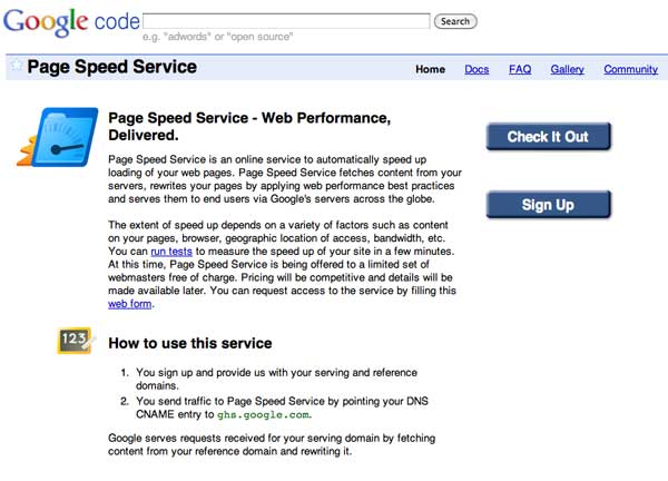 Page Speed Service