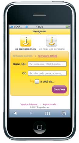 PagesJaunes sur Iphone