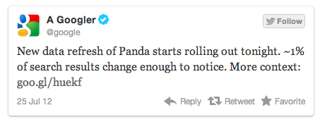 Panda 3.9 tweet