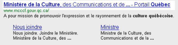 Quebec SERP Google