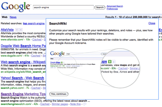 Google SearchWiki