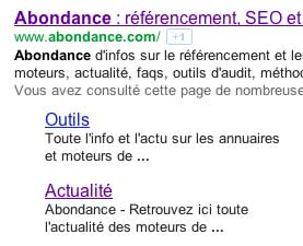 Test Google : des pictogrammes dans les liens de site