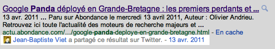 Recherche sociale Google