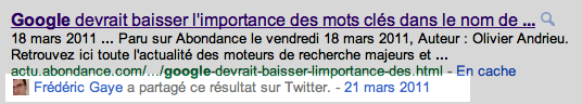 Recherche sociale Google